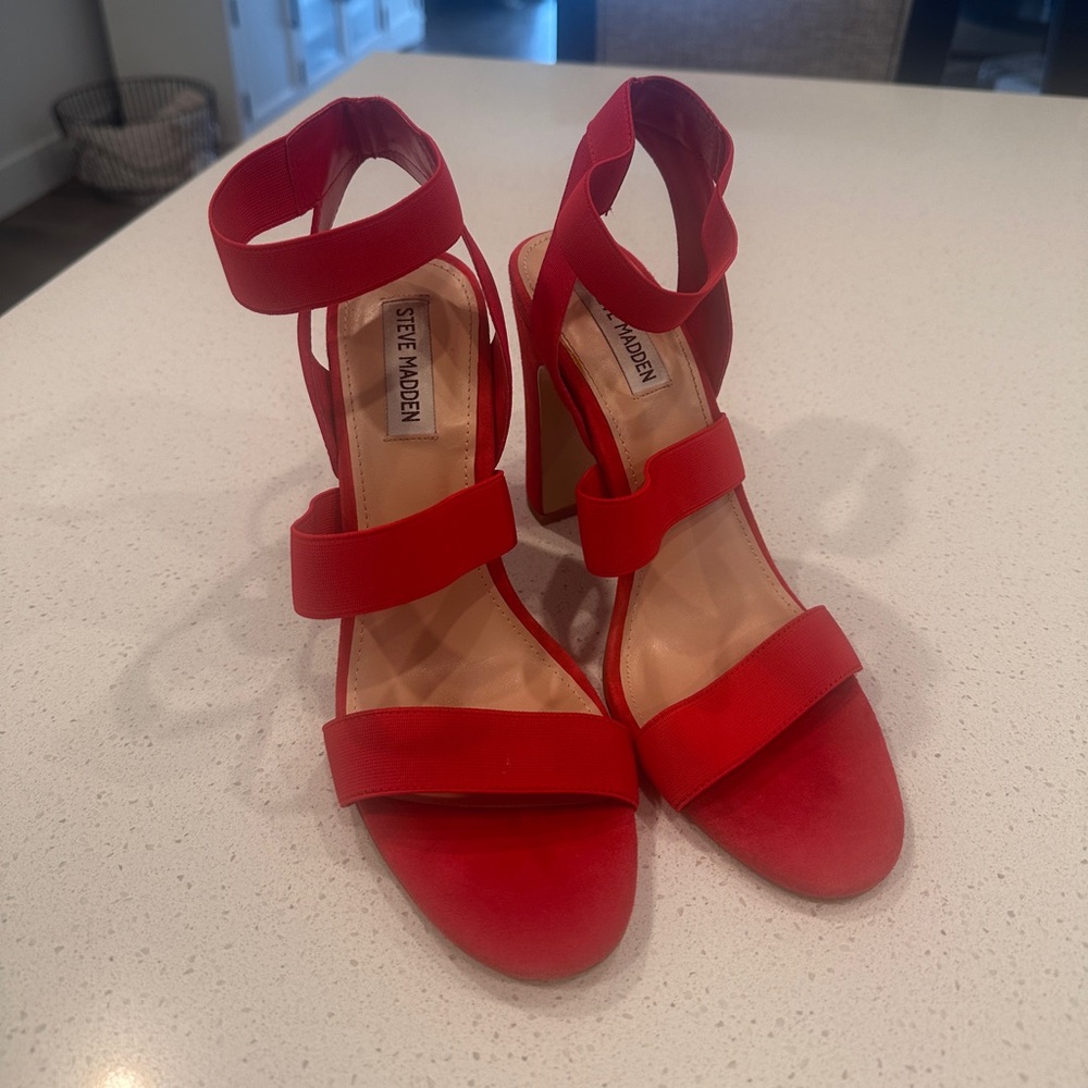 Steve Madden Red Suede Heels